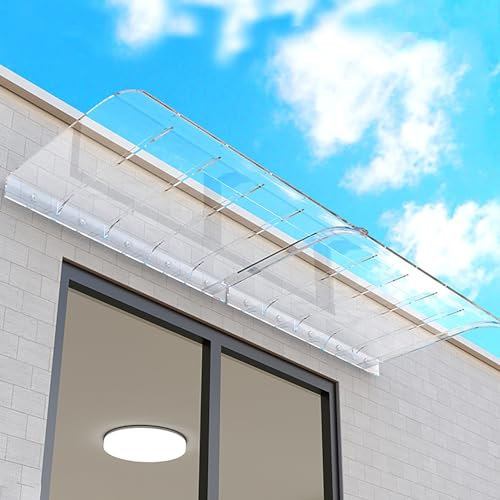 Polycarbonate Porch Awning,Front Door Canopy Outdoor Awning Window Garden Canopy Patio Porch Shelter,UV Rain Snow Protection,for Front/Back Door Porch (50x50cm/20x20in)