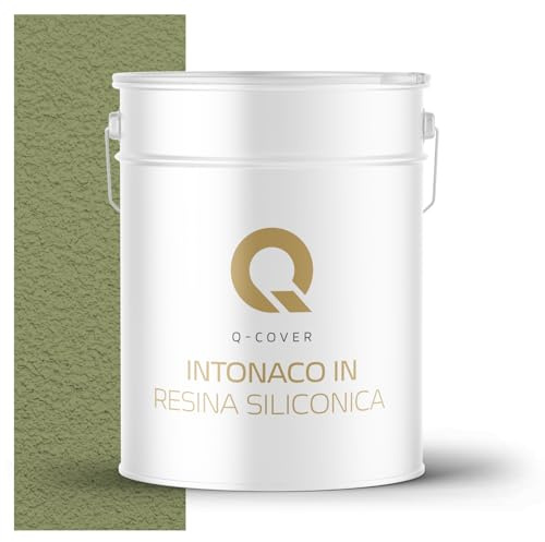 Q-COVER Intonaco In Resina Siliconica Verde F484 15kg 3mm – Idrorepellente