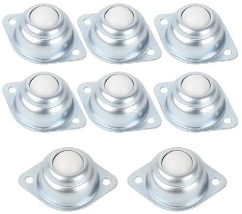 8 Stück Kugelrollen, GAUATO Nylon Kugellager Transportrollen für Möbel Möbelrollen Kleine Mini Rollen mit 2 Montagelöcher, Rund Ball Roller Transfer Montiert Lager Rollen für Möbel Förderrolle