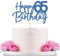 WeBenison Happy 65th Birthday Cake Topper Elderly's 65th Birthday Cake Topper 65 Years Old Birthday Party Decorations Blue Glitter