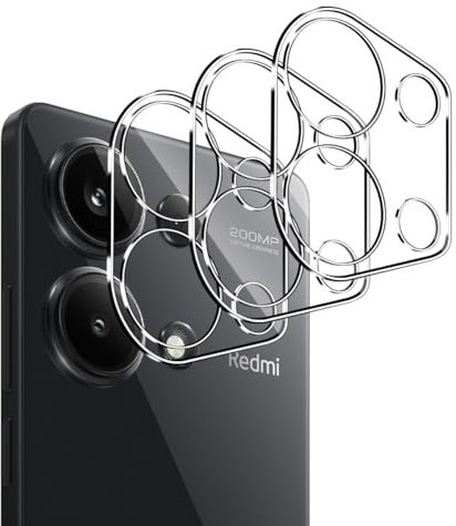 Lutree para Xiaomi Redmi Note 13 Pro 4G/ POCO M6 Pro 4G Protector Cámara Cristal Templado, 3 Piezas Dureza 9H HD Protector de Lente de Cámara, Anti Rasguños Película Protectora -Transparent