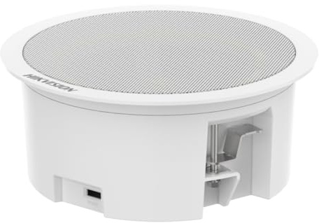 Hikvision Netzwerk-Deckenlautsprecher 6W. RJ45. lokaler Speicher. Audioeingang. Audioausgang. PoE.at/12Vdc