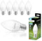 Lumiled B35 E27 LED Lampe 8W (ersetzt 60W), 806 Lumen, Kerze Milch Glas Leuchtmittel in Kerzeform 6500K Kaltweiß Birne Lampen 180° Grad Abstrahlwinkel LED Lampenn Kerzenbirnen 6er-Pack