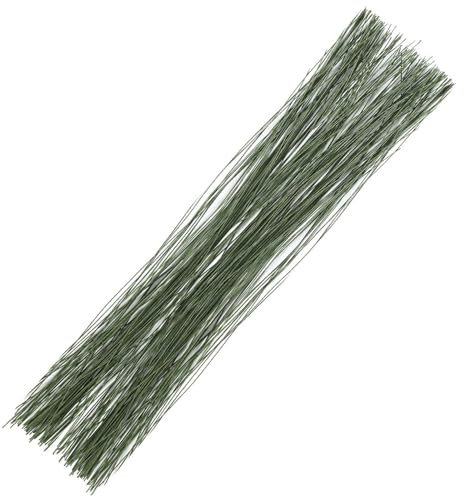 POPOYU 100 Stück Blumendraht,0.5mmx40M Basteldraht Gauge Draht Bindedraht Set Dünn Draht Wickeldraht Grün Flexibler Paddeldraht, Floristendraht, Weihnachtskränz Girlanden für Rosen Military Green