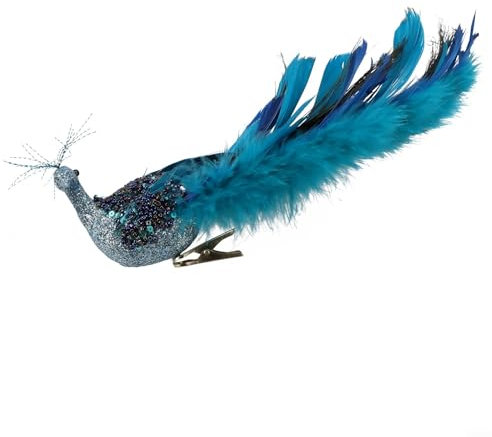 LVYXON Künstlicher Pfauenvögel, künstlicher Pfau, natürliche Pfauenfeder für Weihnachtsbaum-Bastelarbeiten, Dekoration