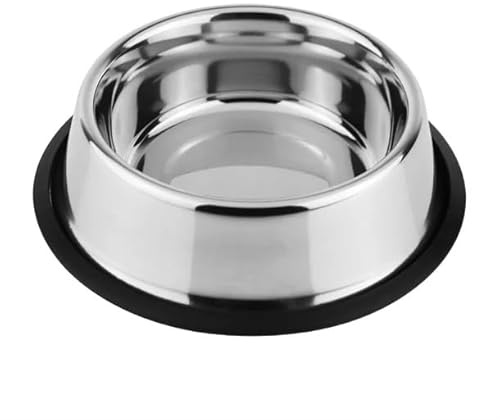 nisbets limited Bolero Stainless Steel Medium Dog Bowl 200mm - Food and Water, Dishwasher Safe Pet Bowl HC398