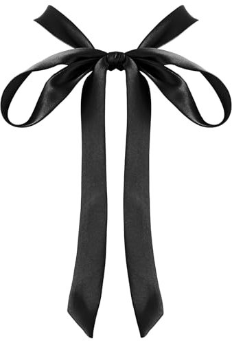 Telooco Fliege Schwarz Krawatte Schwarze Tie zum Selberbinden Krawatten für Herren Damen Fliege Schwarzes Band Selbstbindende Krawatte für Uniform T-Shirt Cosplay Hochzeit Party Zubehör