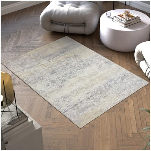 TecTake® Tappeto Salotto, Tappeto Pelo Corto, Tappeto Salotto Vintage Design Elegante, Tappeto Lavabile in Lavatrice, Ideale per Sala da Pranzo, Camera da Letto e Studio - 120x170 cm