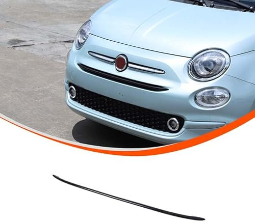 Adatto per 2016-2024 Fiat 500 Griglia Ornamentale, Modanature Superiori Paraurti Anteriori per Fiat 500 Accessori, Paraurti Anteriore Copertura Decorativa Superiore (Nero)