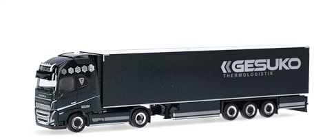 Herpa LKW Modell Volvo FH 16 GL XL 2020 Kühlkoffer-Sattelzug GESUKO Miniatur im Maßstab 1:87, Sammlerstück, Made in Germany, Kunststoff