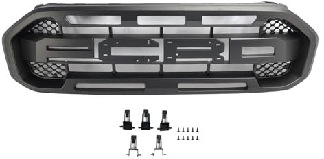 Topteng Black Front Bumper Grill Grille passend für Ford Ranger 2019-2023