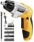 Electric Screwdriver, 6+1Torque Cordless Screwdriver 2000mAh 3.6V with 47 Accessories, LED Light and Rear Flashlight, USB Cable and Storage Bag