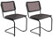 2er Set - Freischwinger Stuhl Denver.66 – Besucherstuhl mit Mesh | Bequemer Stuhl für Konferenz & Wartebereich – schwarz, stapelbar