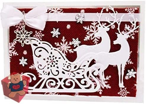 Christmas Deer Cutting Dies for Card Making，Christmas Deer Cutting Dies Cut Stencils for DIY Scrapbooking Photo Album Decorative Embossing Paper Dies for Card Making Templated Die-Cutting