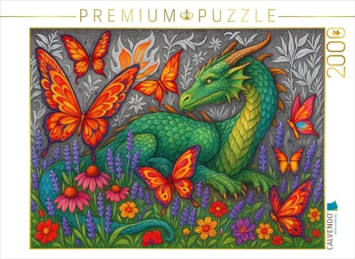 CALVENDO Puzzle Lindwurm und Feuerfalter | 2000 Teile Lege-Größe 90 x 67 cm Foto-Puzzle für glückliche Stunden