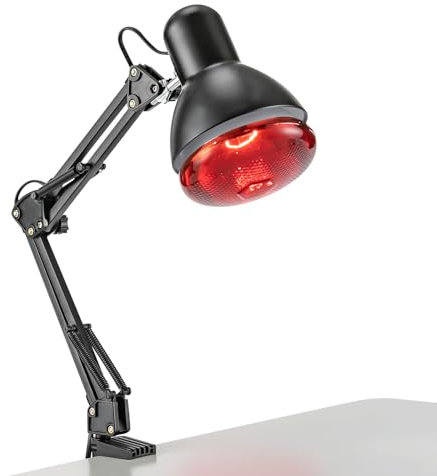 Rotlichtlampe Infrarotlampe Rotlichtlampe WäRmelampe Rotlichtlampe Therapie Rotlicht Infrarot-Lampe Infrarot-Lichttherapie 150w Zusammenklappbares Einstellbarem 360°Winkel Schwanenhals Rotlicht Lampe