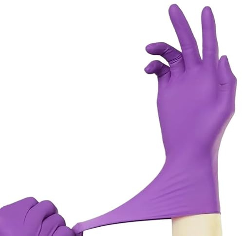 PBHOVIITG 20/50/100 STÜCKE Lila Nitril-Einweghandschuhe Voilet 5mil Industriequalität Reinigung for Tattoo Schönheitssalon Kosmetikerin(Purple 20PCS S)
