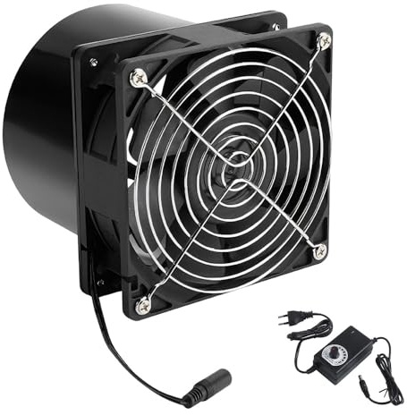 Weciau Extractor de Aire 100mm, Ventilador Extractor de Aire con controlador de velocidad, extractoR industrial de pared, extractor silencioso para baño, cocina, garaje, sótano, sala de máquinas