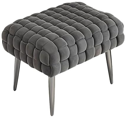 XLIHAWY Eingangsbank, Moderne Bettbank Mit Metallbeinen, Schuhwechsel Gepolsterte Hocker Für Wohnzimmer Flur Einkaufszentrum(40x40x45cm)
