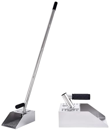 Alomejor Pelle à Sable Professionnelle en Acier Inoxydable avec Pelle de Détection de Métal à Long Manche pour la Chasse au Trésor, Idéale pour L'orpaillage