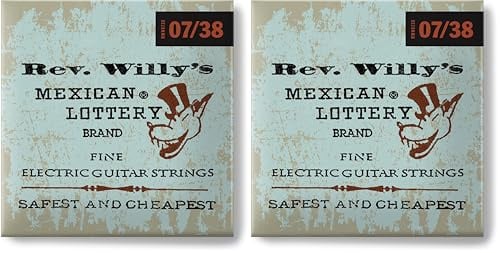 JIM DUNLOP - E-Gitarren-Saiten - Signature Rev. Willy's Lottery 7-9-11-20-30-38 (Packung mit 2)
