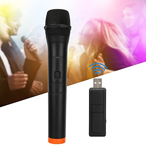 Cryfokt Portable VHF Wireless Microphone with USB Reception for Singing and Speech, Lightweight and Easy to Carry, for Karaoke Enthusiasts
