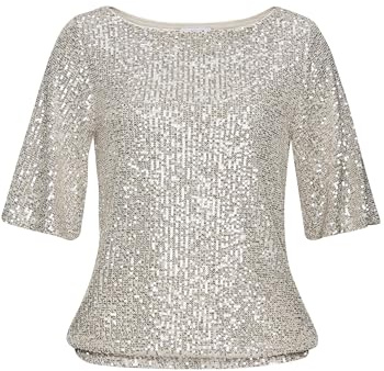 Lascana Damen Paillettenshirt