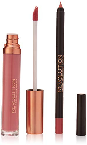 MAKEUP REVOLUTION Retro Luxe Matte Lip Kit Grandee, 2 Stück