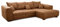 Cavadore Ecksofa Mavericco / XXL Eckcouch Inkl. Rückenkissen und Zierkissen / Longchair rechts / Industrial Style / 285 x 69 x 170 (BxHxT) / Mikrofaser Cognac