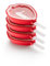 Lékué Moules Fraise Glacé Pack 4 Uts., Silicone, Rouge, 15.4 x 9.4 x 3.cm