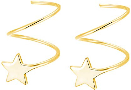 SLUYNZ 925 Sterling Silber Mode Ohrringe Stern Ohrringe für Damen Piercing Wickelohrringe…