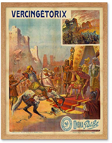 Wee Blue Coo Movie Film Ad Vintage Vercingetorix Gaul Rome Alesia Pathe Art Print Framed Poster Wall Decor Kunstdruck Poster Wand-Dekor-12X16 Zoll
