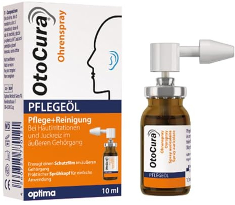OtoCura Pflegeöl, Ohrenspray zur Pflege und Reinigung des äußeren Gehörgangs, 10 ml Lösung