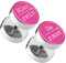 Taffstyle Runde Ohrringe Ohrstecker Fake Piercing Ohr Plug Flesh Tunnel Edelstahl Platte Stecker Spruch Hier rein, Da raus 10mm Pink