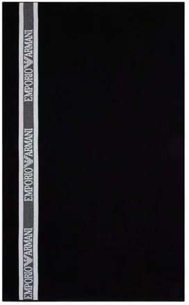 EMPORIO ARMANI Unisex Towel Beachwear Handtuch Strandbekleidung, Schwarz, One Size