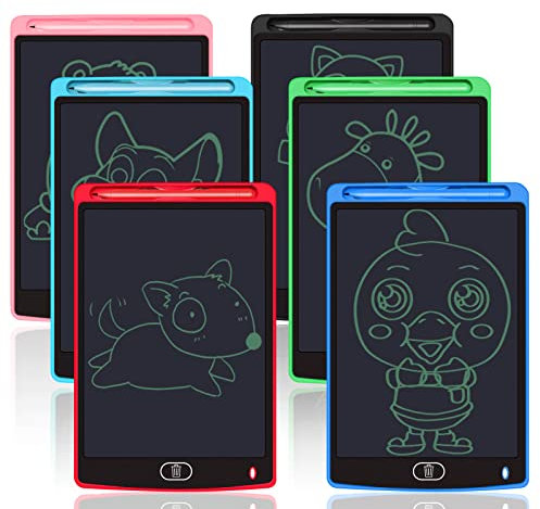 YIDEDRAW 6 Pack Writing Tablets for Kids, 8.5 Inch, Toddler Toys Birthday Gifts for Ages 3-8 Boys Girls, Colorful Doodle Board Drawing Tablet for Learning and Education (Six Colors Available)