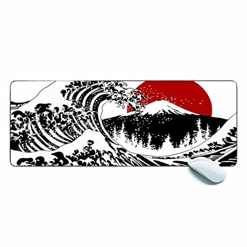 Gaming-Mauspad XL, erweitertes großes Mauspad, Schreibtischunterlage, 80 x 30 x 0,3 cm, genähte Kanten, rutschfestes Mauspad für Computer, Büro