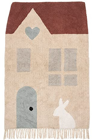 Atmosphera - Kinderteppich Haus - Baumwolle - 100x150 cm - Mehrfarbig