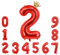 Foil Luftballon 2 Helium Folienballon Zahlen Ballon XXL Folien Rot Ballon 2 Geburtstag 100cm/40inch