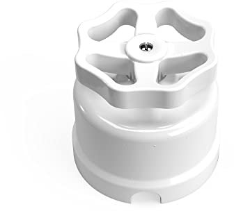 Interrupteur/Déviateur en porcelaine blanche avec valve - Blanc