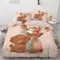 ROUSKI Bettwäsche REH 135x200 cm 4teilig 100% Leicht Mikrofaser Kinderbettwäsche Blumen Hirsche Bettbezug mit Reißverschluss 3D Motiv Zimmer Dekor Bettwäsche-Sets mit 2 Kissenbezüge 80x80