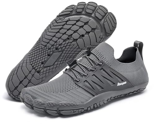 Racqua Pool Hiking Shoes Beach Non Slip Breathable Aqua Barefoot Swim Quick Dry Water Shoes for Men Women Grey EU41=UK8