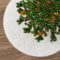 Gonne per albero di Natale, in finta pelliccia, grande, 90 cm, bianco, base rotonda, decorazione natalizia per albero di Natale, decorazione per la casa