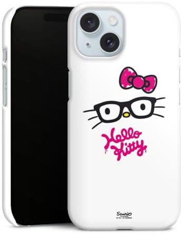 DeinDesign Premium Case kompatibel mit Apple iPhone 15 Smartphone Handyhülle Schutzhülle matt Hello Kitty Kindheit Offizielles Lizenzprodukt