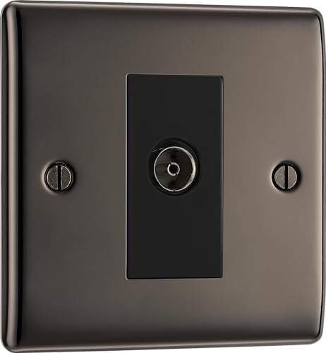 Generic British General NBN62 Nexus Metal Black Nickel 1 Gang Isolated Co-Axial Socket