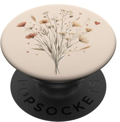 Delicate Simple Wildflower Floral Heart Design PopSockets Adhesive PopGrip