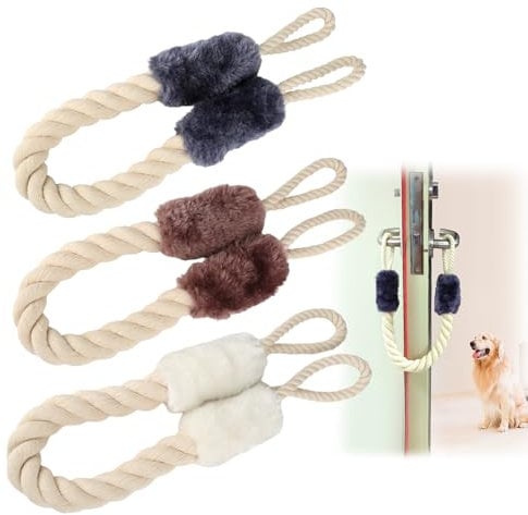 3 Stück Türstopper Klinke, Türstopper Klemmschutz, Baby Türsicherung Sicherheit, Baumwolle Türkordel Klemmschutz, Türklinken stopper, Fenster Stopper für Haustier und Kinder Fingerschutz