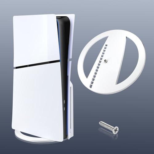XBERSTAR Supporto verticale per PS5 Slim, per disco e digitale, con vite, supporto base, bianco per PS5 Slim
