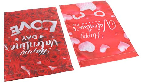 VANZACK 4 Stück Banner -Fensteraufkleber Grill-Utensilientasche mit Kordelzug schilder Flaggen Hof hängende Dekoration Valentinstag hängende Flagge draussen schmücken Partybedarf