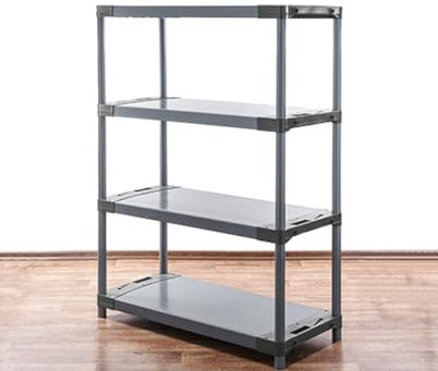 PROREGAL Kunststoffregal Grey Bear | Low | HxBxT 138x80x46cm | Fachlast 120kg | Grau | Plastikregal Kellerregal Lagerregal Steckregal